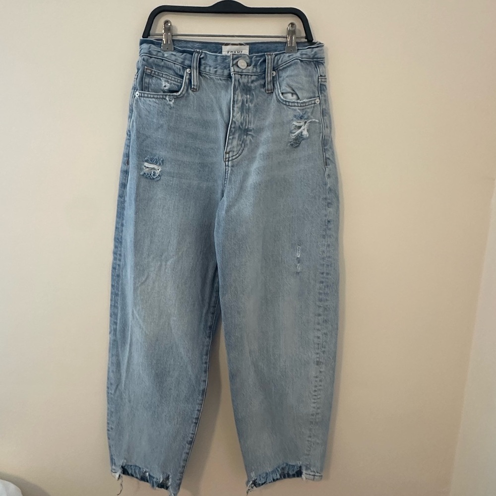 Frame Denim Light Blue Cropped Jeans